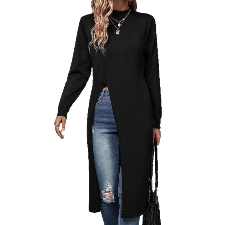 Damer elegant stickad klänning med sidofickor Mirla-Eva Jonsson