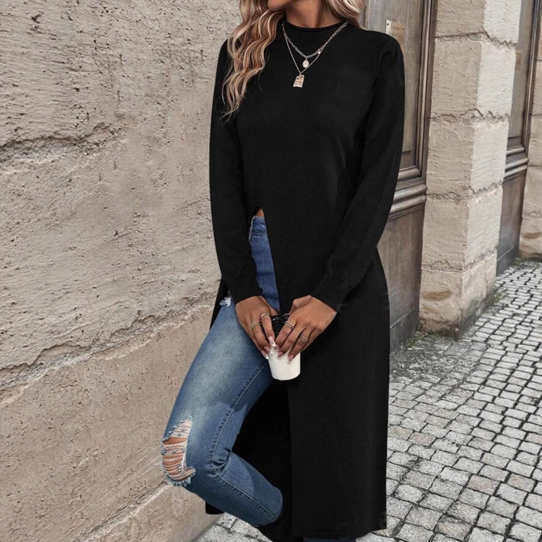 Damer elegant stickad klänning med sidofickor Mirla-Eva Jonsson
