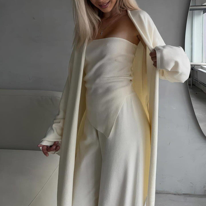 Damer elegant stickad loungewear-set med lös passform Mirla-Eva Jonsson