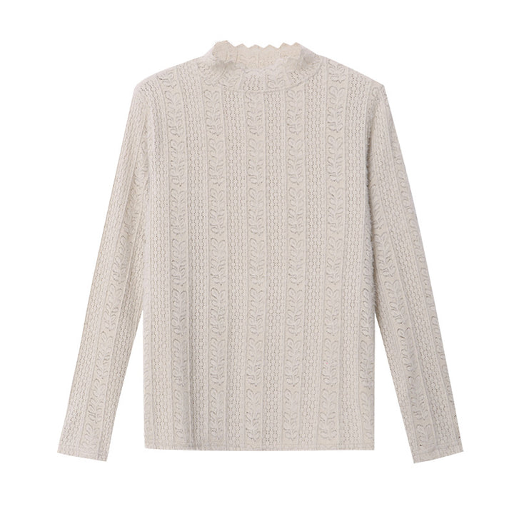 Damer elegant stickad topp med rufsig nederkant Mirla-Eva Jonsson