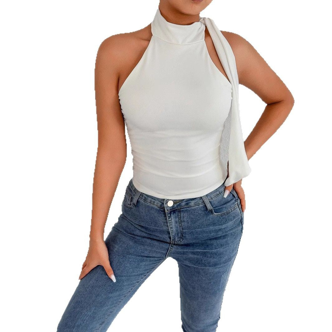 Damer elegant top med feminin rosettlook Mirla-Eva Jonsson