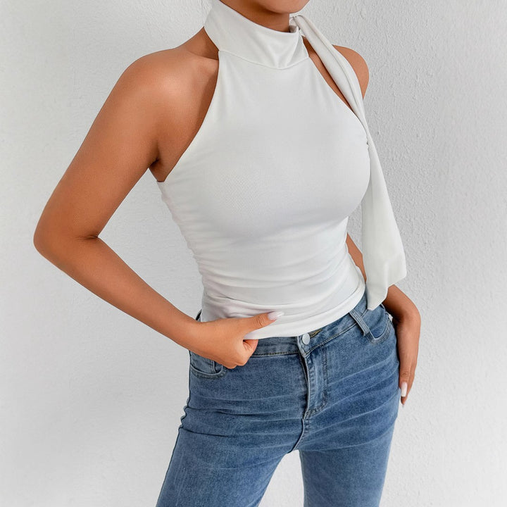 Damer elegant top med feminin rosettlook Mirla-Eva Jonsson