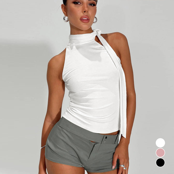 Damer elegant top med feminin rosettlook Mirla-Eva Jonsson