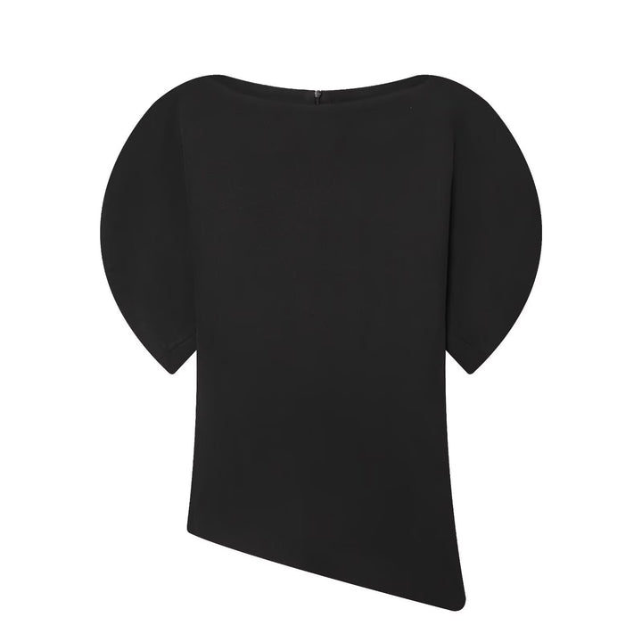 Damer elegant topp med innovativa ballongärmar och silkeslen finish Mirla-Eva Jonsson