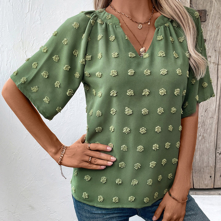 Damer elegant topp med strukturerat blomstertryck Eva Jonsson-Eva Jonsson