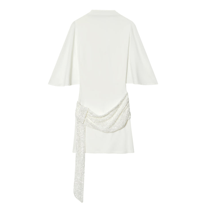 Damer elegant topp med svängd fåll och glittrande applikationer Mirla-Eva Jonsson