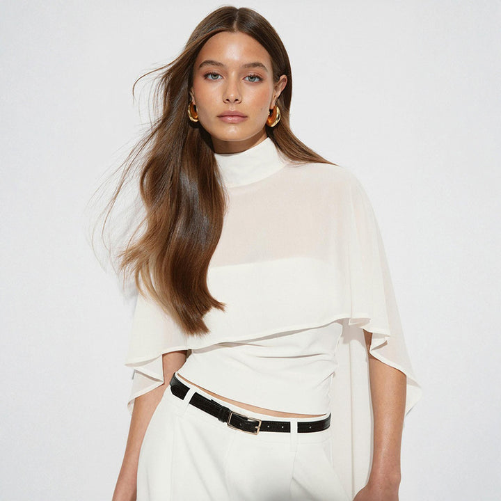 Damer elegant topp med transparenta vingar-ärmar Mirla-Eva Jonsson