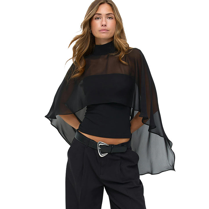 Damer elegant topp med transparenta vingar-ärmar Mirla-Eva Jonsson