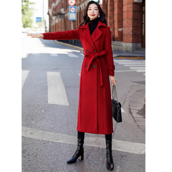Damer elegant trench coat med dubbelknapplist och vid passform Mirla-Eva Jonsson