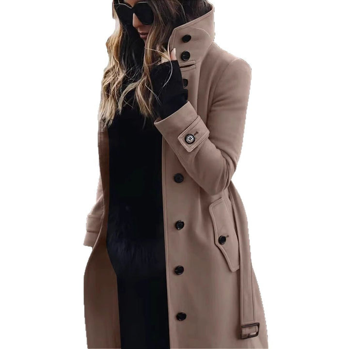Damer elegant trench coat med högt krage Eva Jonsson-Eva Jonsson