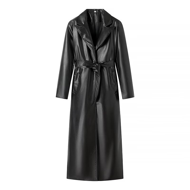 Damer elegant trenchcoat i konstläder Mirla-Eva Jonsson