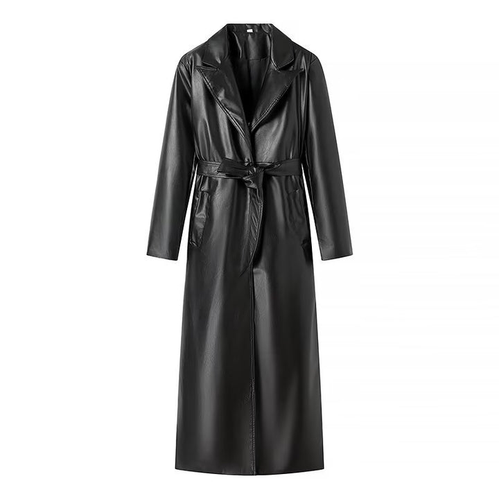 Damer elegant trenchcoat i konstläder Mirla-Eva Jonsson