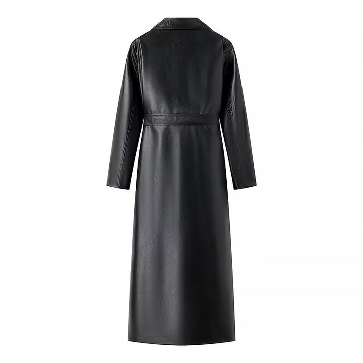 Damer elegant trenchcoat i konstläder Mirla-Eva Jonsson