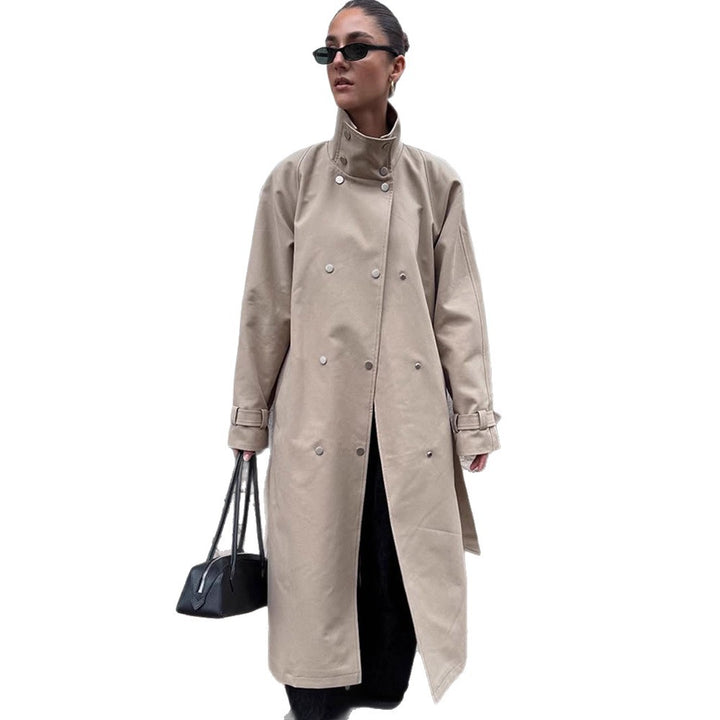 Damer elegant trenchcoat jacka med hög krage Mirla-Eva Jonsson