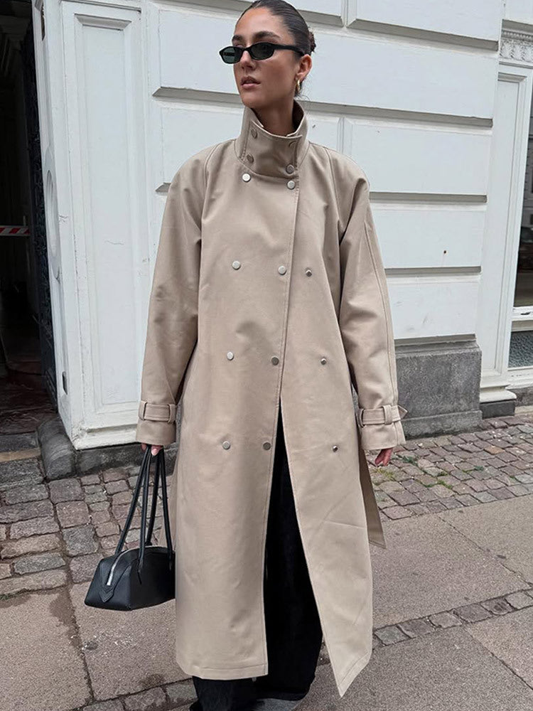 Damer elegant trenchcoat jacka med hög krage Mirla-Eva Jonsson
