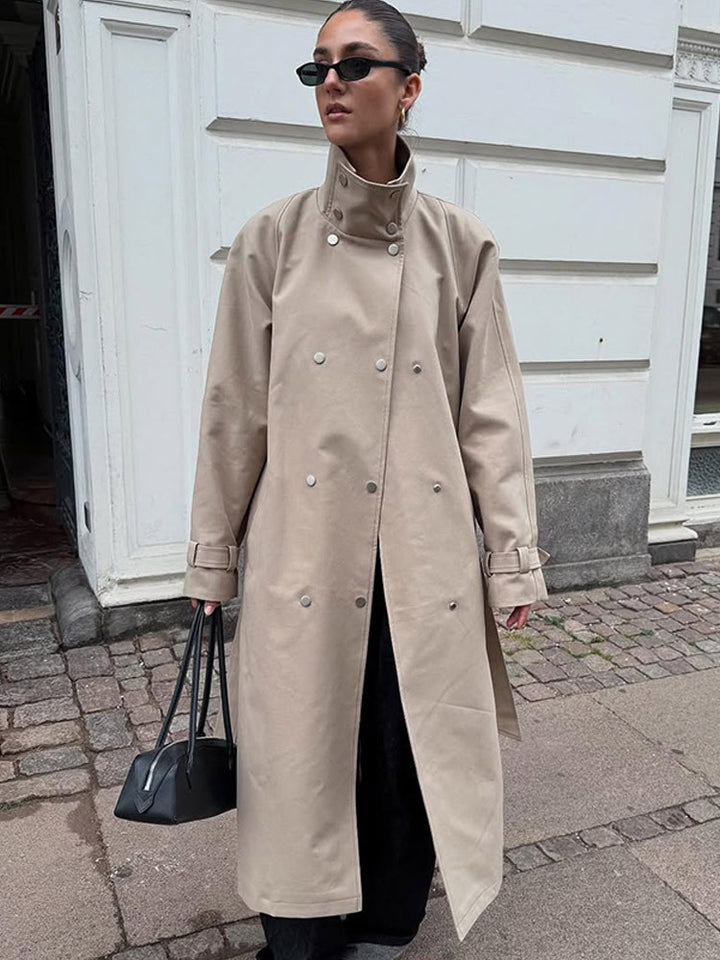 Damer elegant trenchcoat jacka med hög krage Mirla-Eva Jonsson