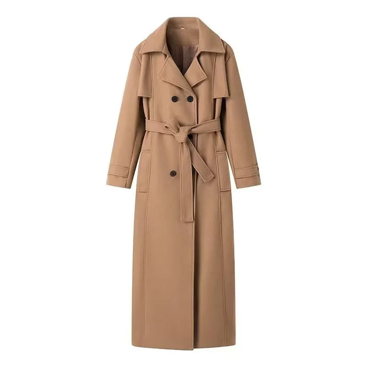 Damer elegant trenchcoat med axelklappar och midjebälte Mirla-Eva Jonsson