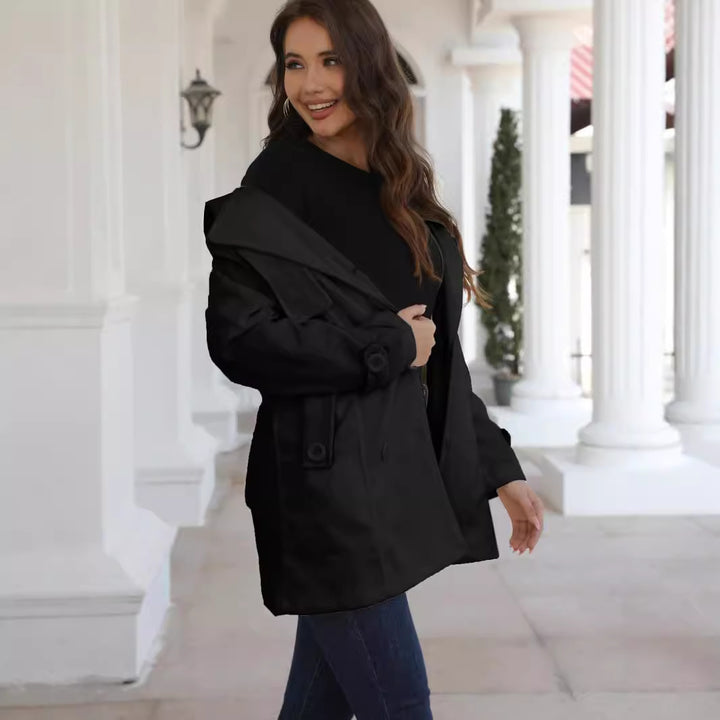 Damer elegant trenchcoat med bälte och dubbelt knäppta detaljer Mirla-Eva Jonsson