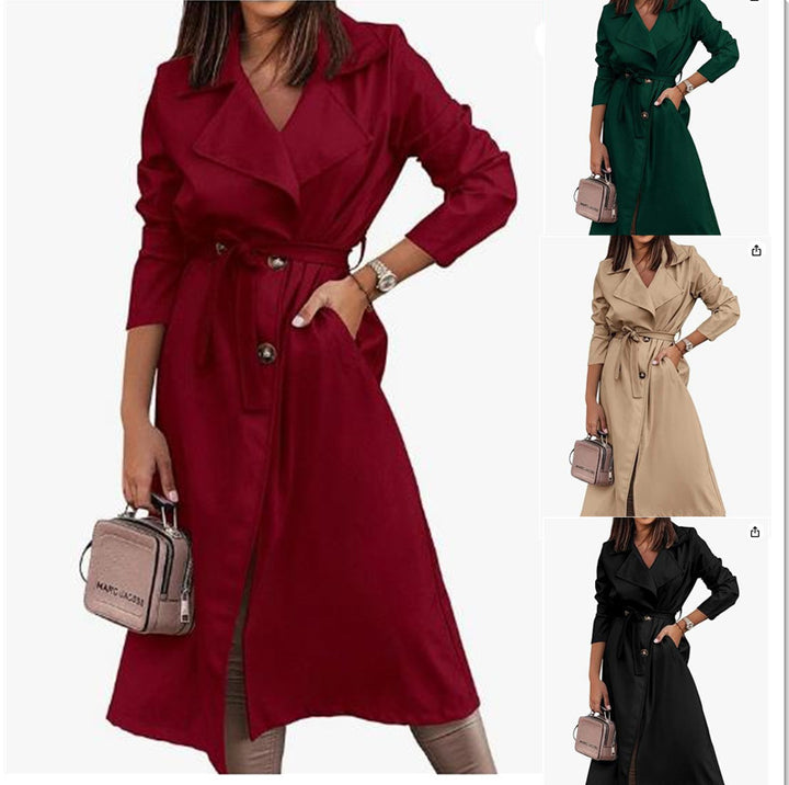 Damer elegant trenchcoat med bälte och feminin silhuett Mirla-Eva Jonsson