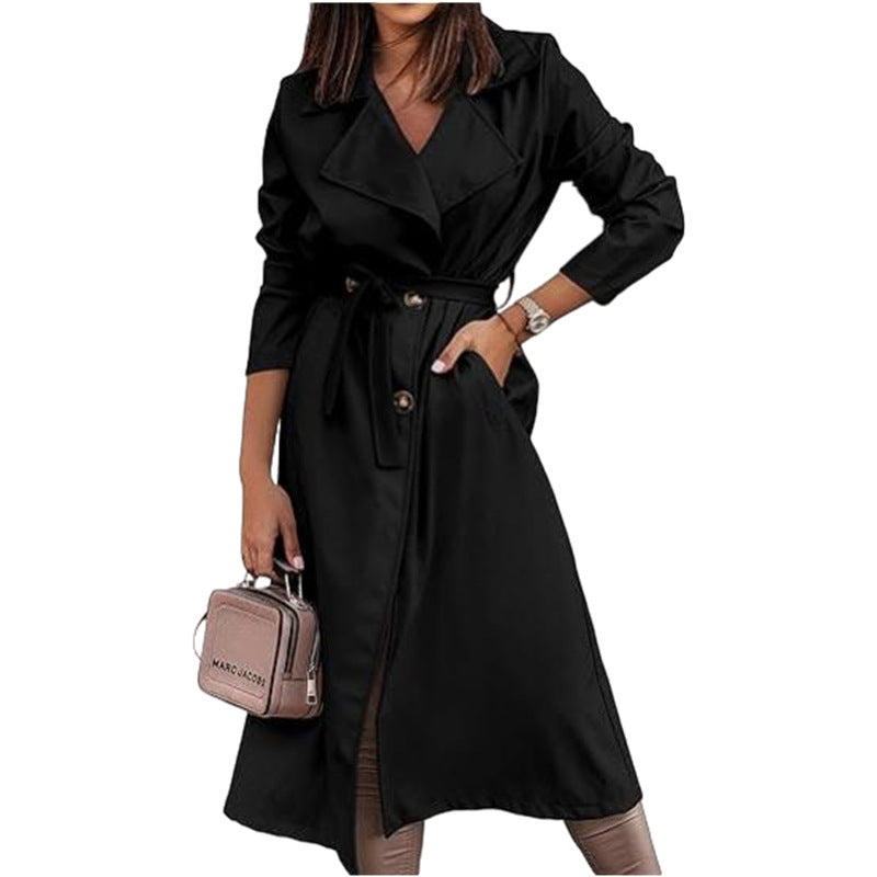 Damer elegant trenchcoat med bälte och feminin silhuett Mirla-Eva Jonsson