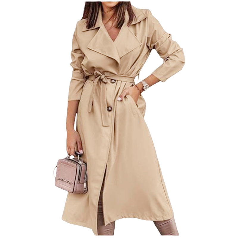 Damer elegant trenchcoat med bälte och feminin silhuett Mirla-Eva Jonsson