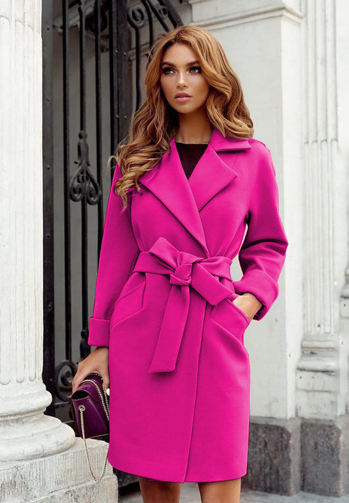 Damer elegant trenchcoat med bälte och fickor Mirla-Eva Jonsson