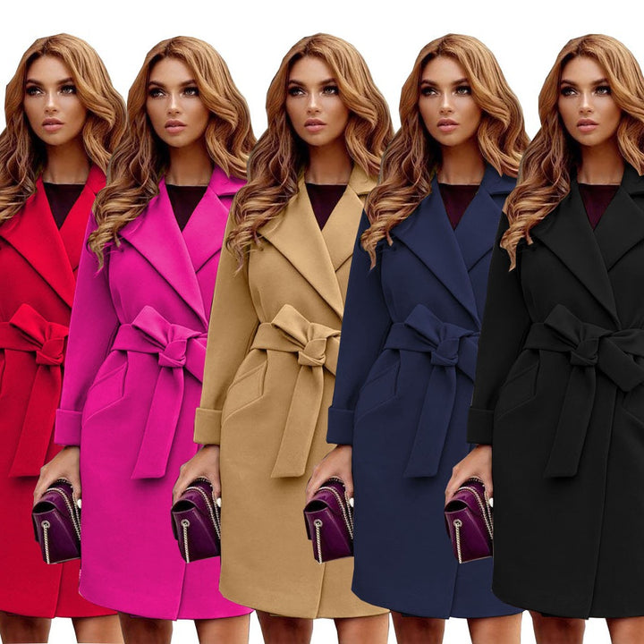 Damer elegant trenchcoat med bälte och fickor Mirla-Eva Jonsson