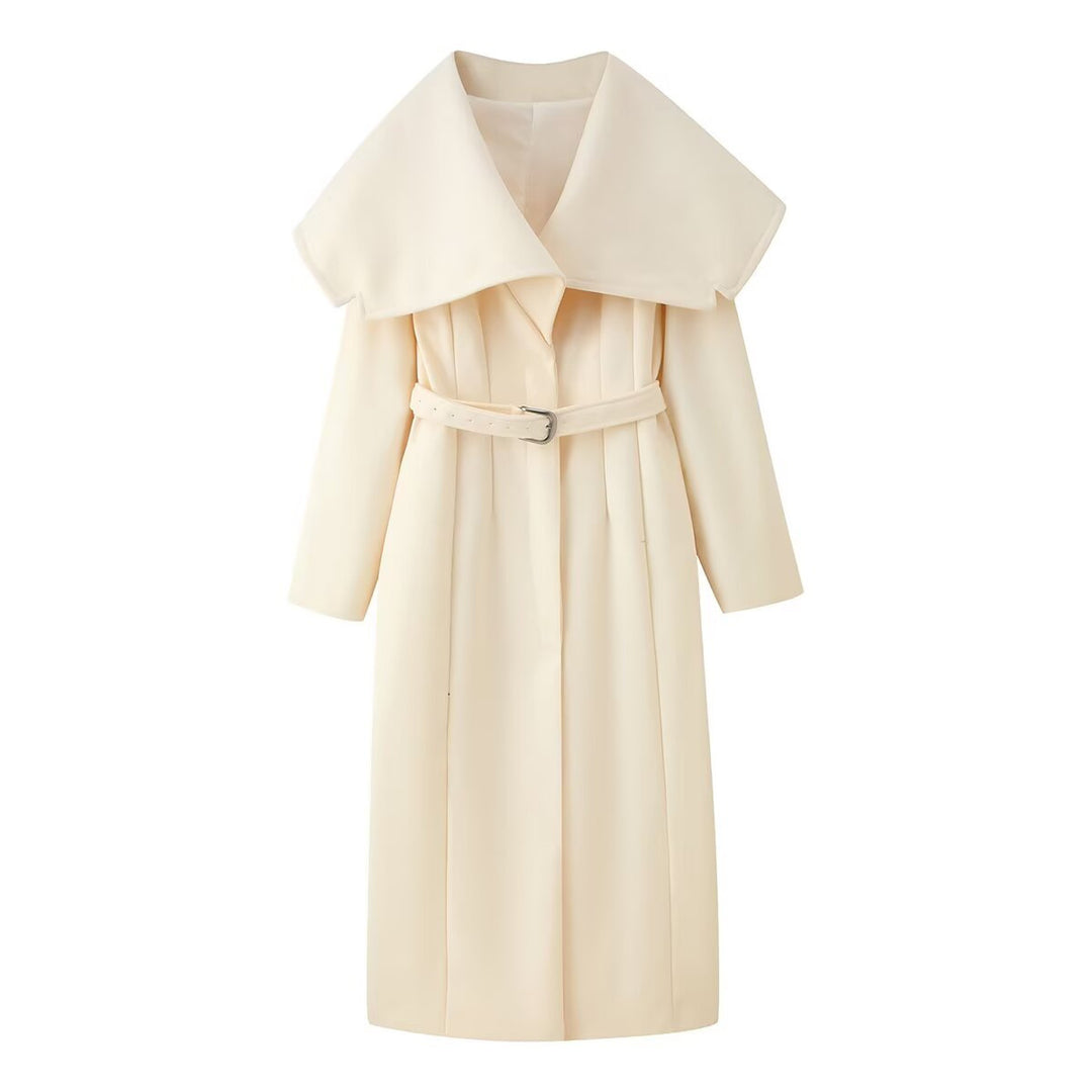 Damer elegant trenchcoat med breda revers och midjebälte Mirla-Eva Jonsson