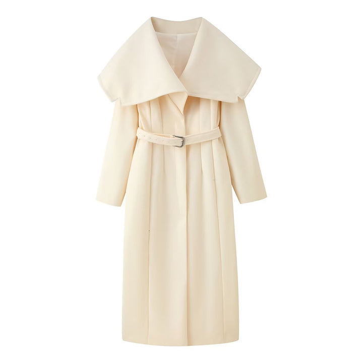 Damer elegant trenchcoat med breda revers och midjebälte Mirla-Eva Jonsson