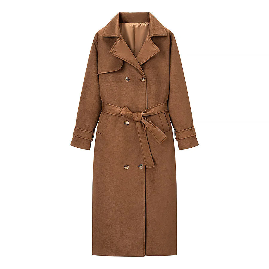 Damer elegant trenchcoat med dubbel knapprad och bälte Mirla-Eva Jonsson