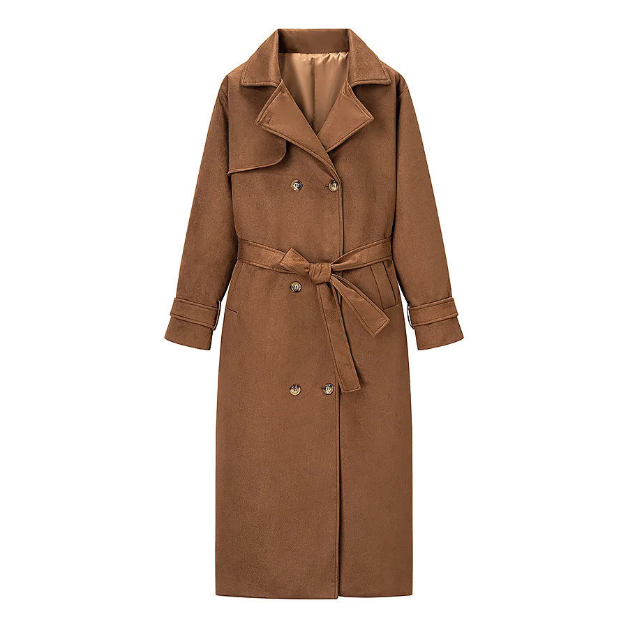 Damer elegant trenchcoat med dubbel knapprad och bälte Mirla-Eva Jonsson
