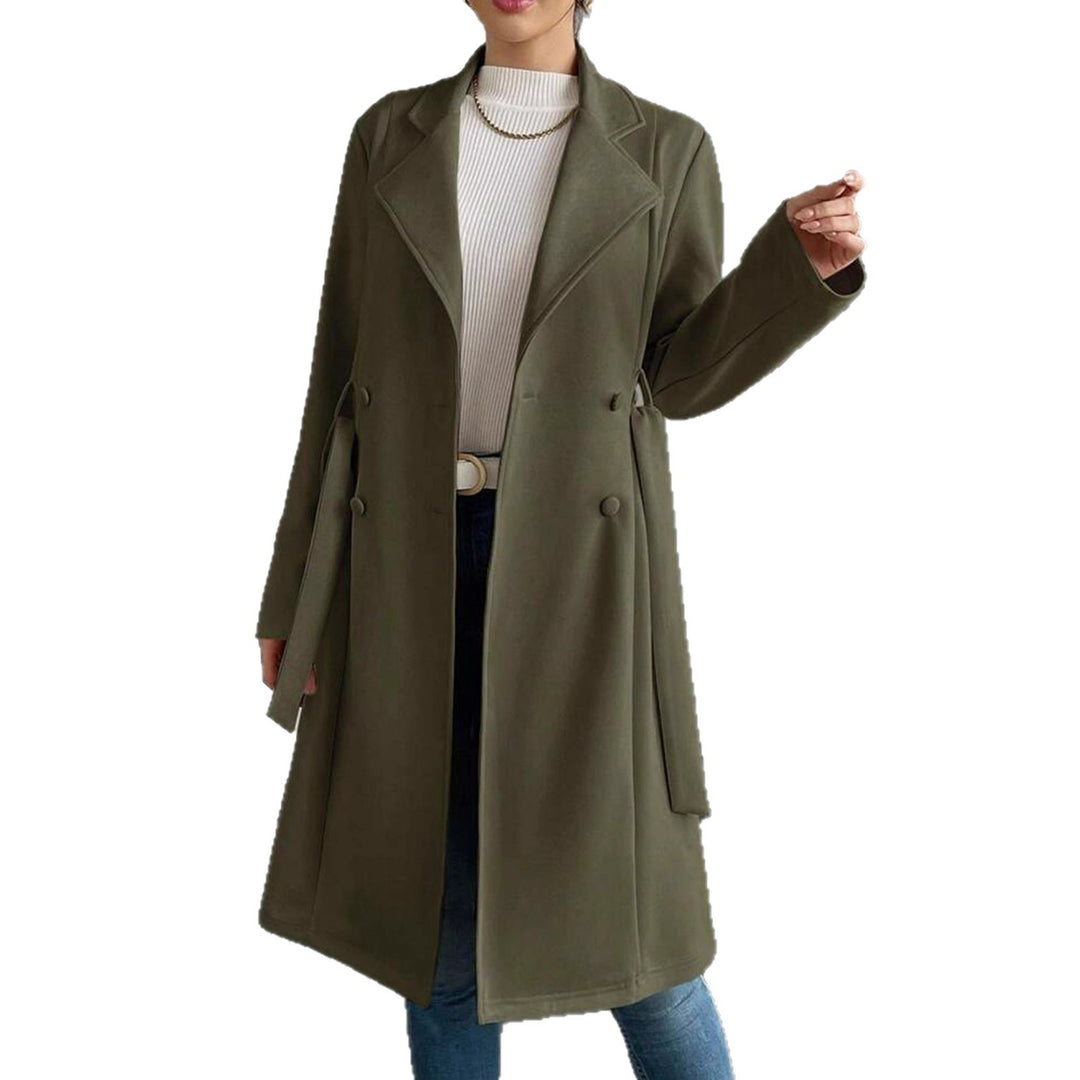 Damer elegant trenchcoat med dubbel knappslå och midjebälte Mirla-Eva Jonsson