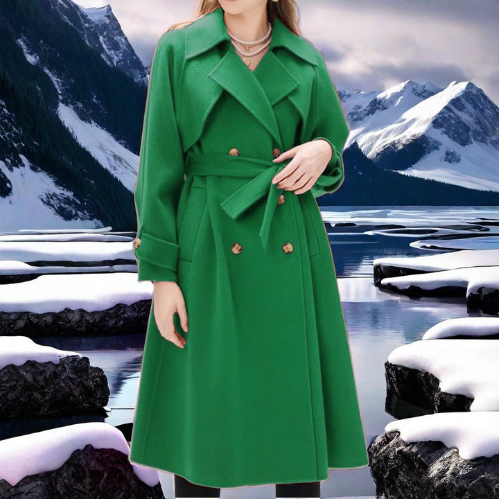 Damer elegant trenchcoat med dubbelknäppning och figursydd skärning Mirla-Eva Jonsson
