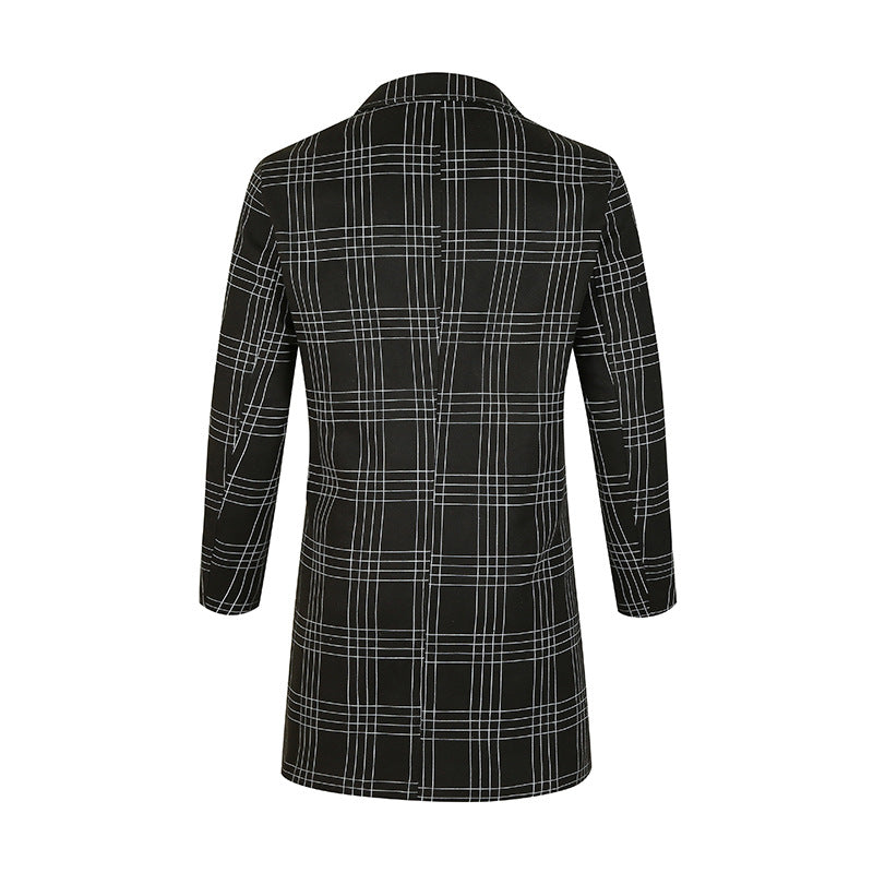 Damer elegant trenchcoat med fint rutmönster och figursydd passform Eva Jonsson-Eva Jonsson