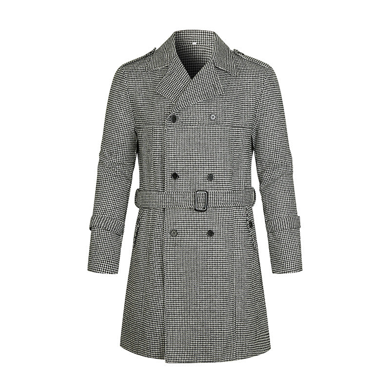 Damer elegant trenchcoat med fint rutmönster och figursydd passform Eva Jonsson-Eva Jonsson