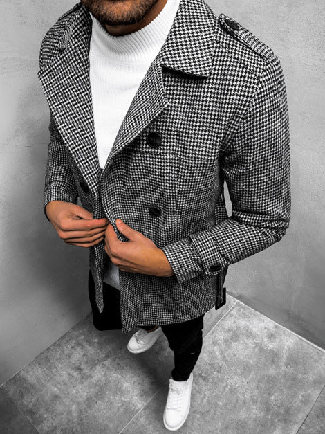 Damer elegant trenchcoat med fint rutmönster och figursydd passform Eva Jonsson-Eva Jonsson