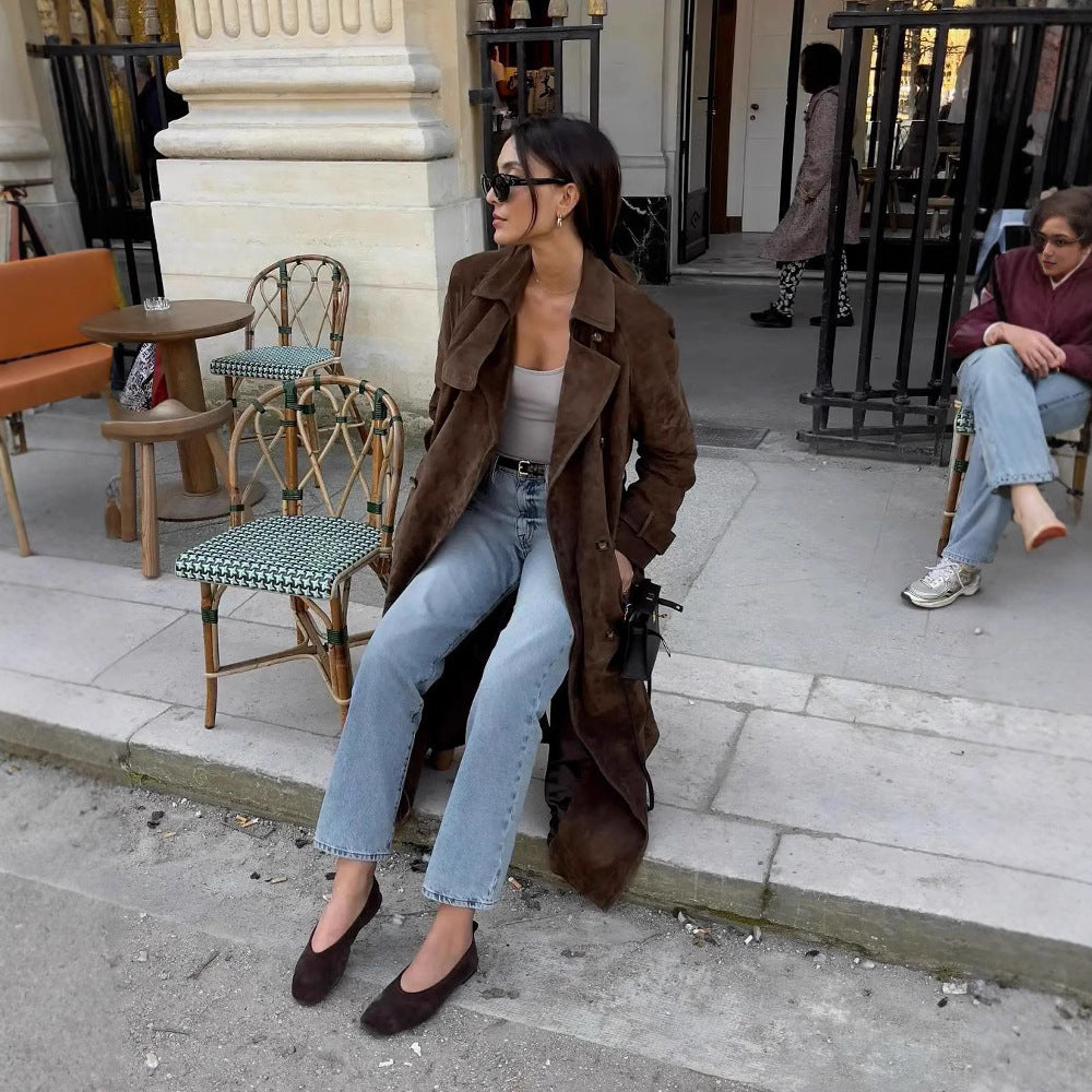 Damer elegant trenchcoat med fodrad krage och praktiska fickor Eva Jonsson-Eva Jonsson