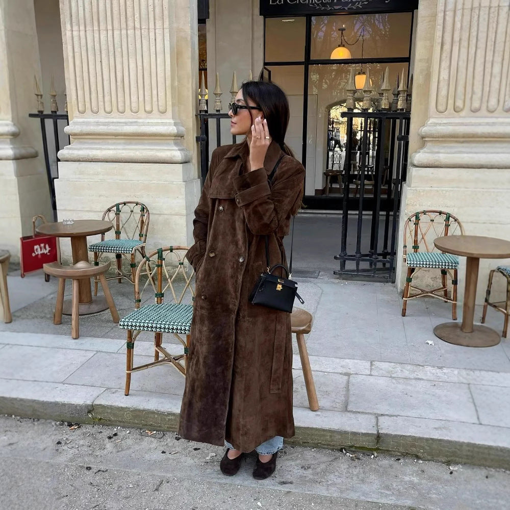 Damer elegant trenchcoat med fodrad krage och praktiska fickor Eva Jonsson-Eva Jonsson