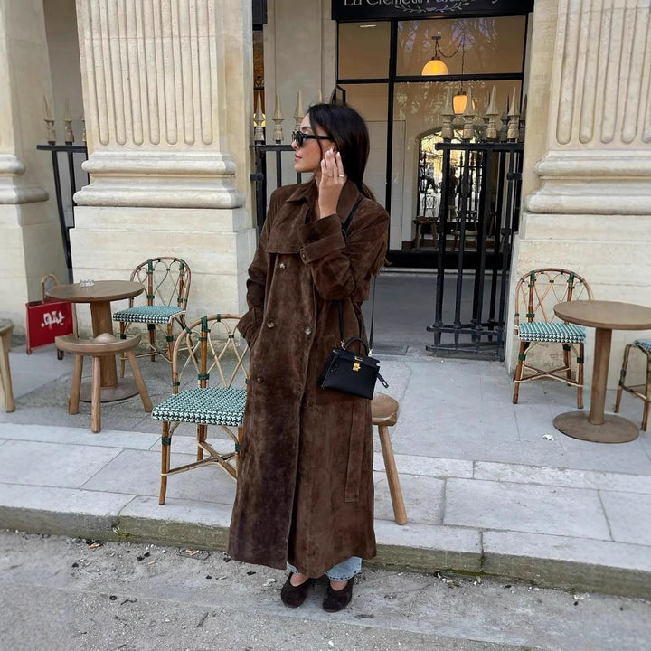 Damer elegant trenchcoat med fodrad krage och praktiska fickor Eva Jonsson-Eva Jonsson