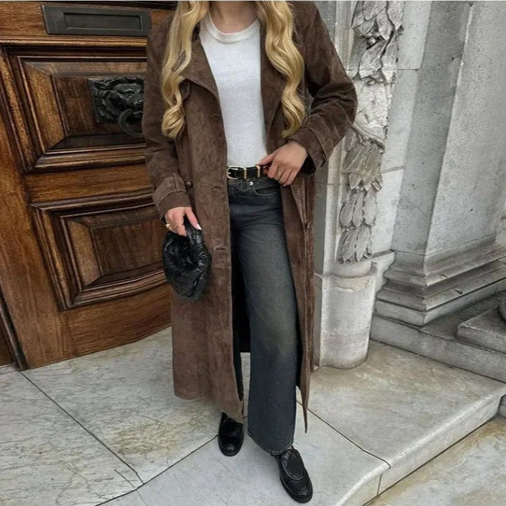 Damer elegant trenchcoat med fodrad krage och praktiska fickor Eva Jonsson-Eva Jonsson