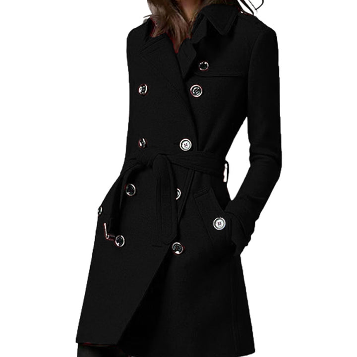 Damer elegant trenchcoat med formbar bälte och praktiska fickor Mirla-Eva Jonsson