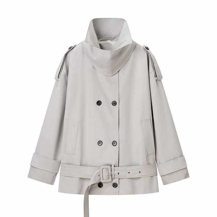 Damer elegant trenchcoat med hög krage och bälte Mirla-Eva Jonsson