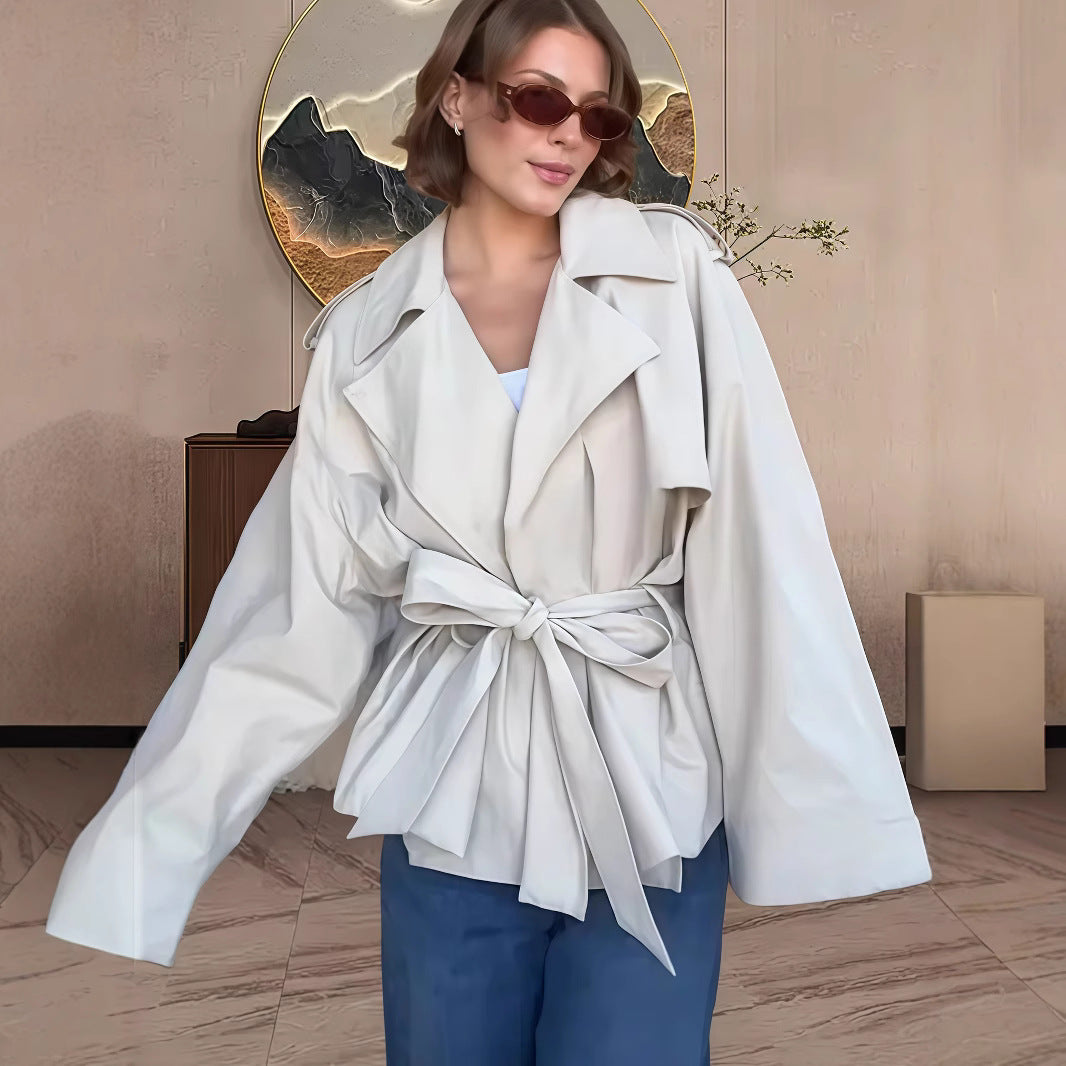 Damer elegant trenchjacka med strukturerad design Mirla-Eva Jonsson