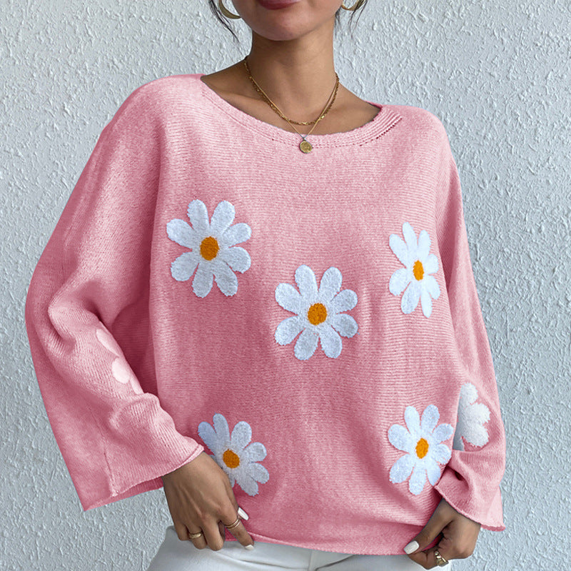 Damer elegant tröja med blommiga detaljer Mirla-Eva Jonsson