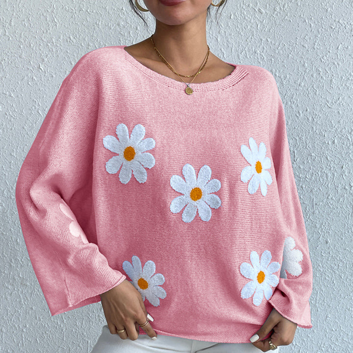 Damer elegant tröja med blommiga detaljer Mirla-Eva Jonsson