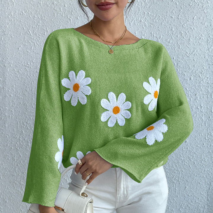 Damer elegant tröja med blommiga detaljer Mirla-Eva Jonsson