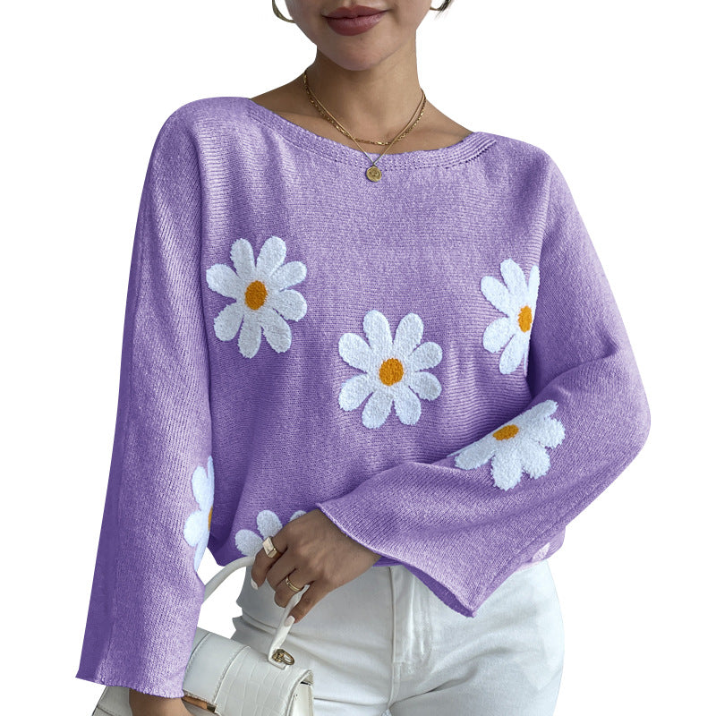 Damer elegant tröja med blommiga detaljer Mirla-Eva Jonsson