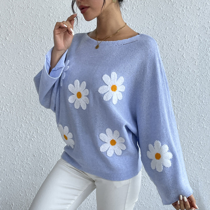 Damer elegant tröja med blommiga detaljer Mirla-Eva Jonsson