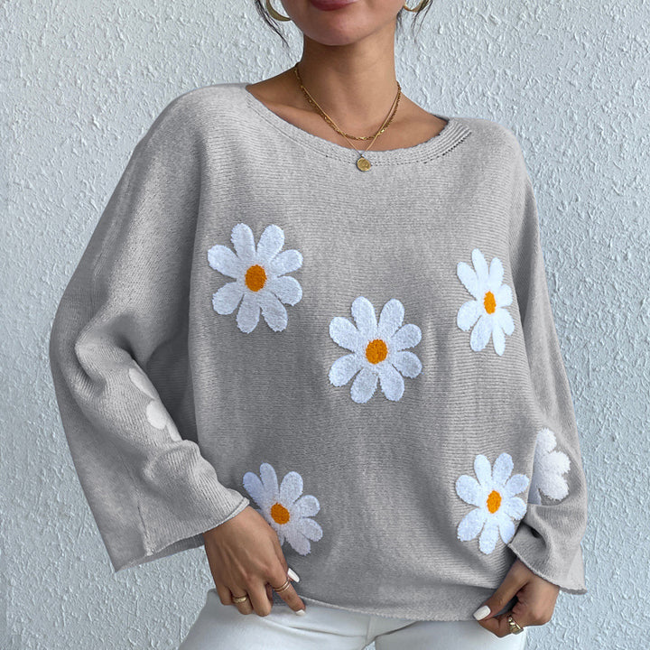 Damer elegant tröja med blommiga detaljer Mirla-Eva Jonsson