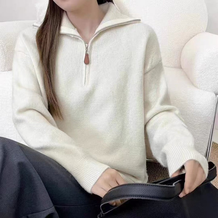 Damer elegant tröja med dragkedja Mirla-Eva Jonsson